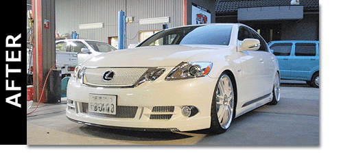 エアロの加工・塗装・取り付け後の様子